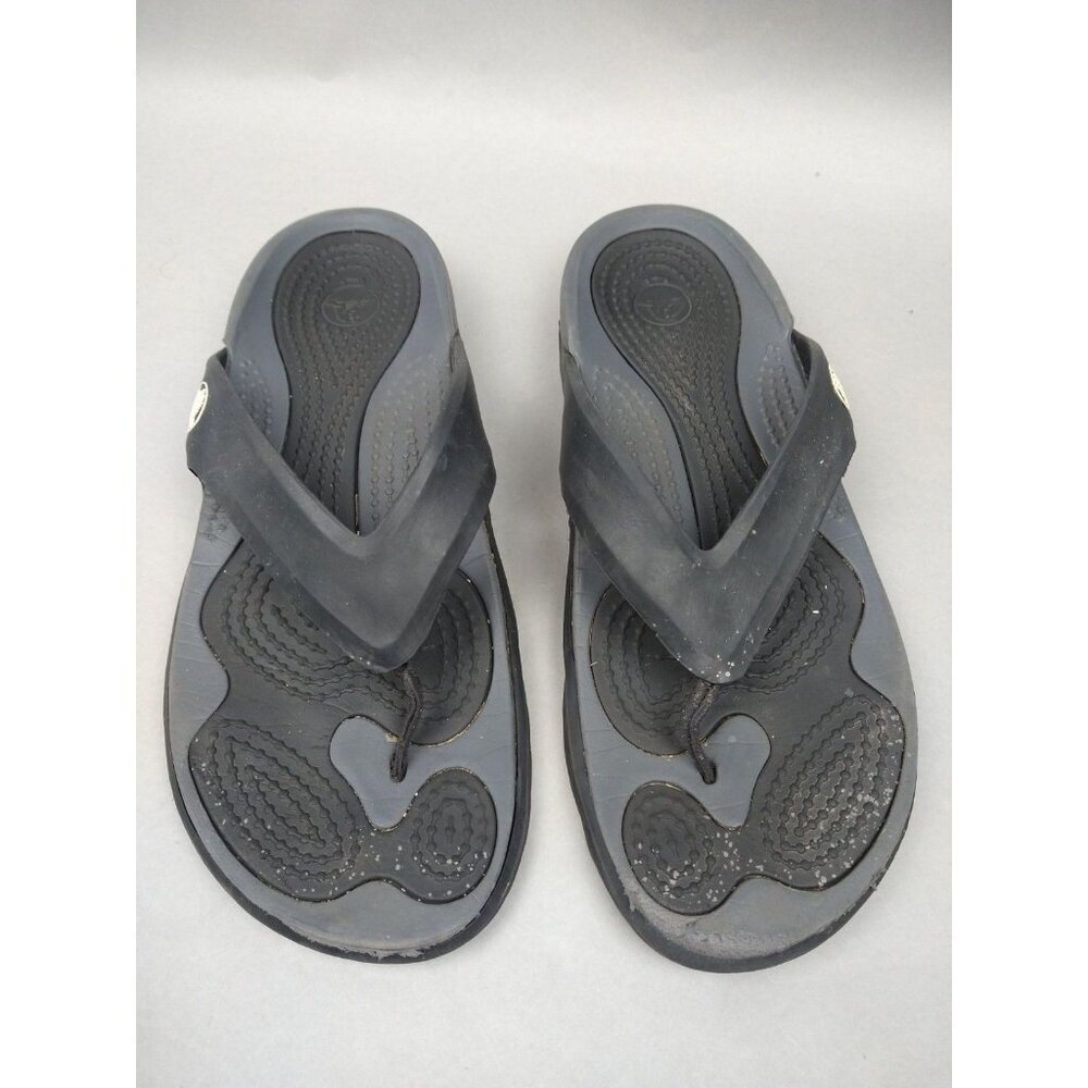 Crocs Mens 10 Black and Gray Flip Flops‎ Women's Size 12